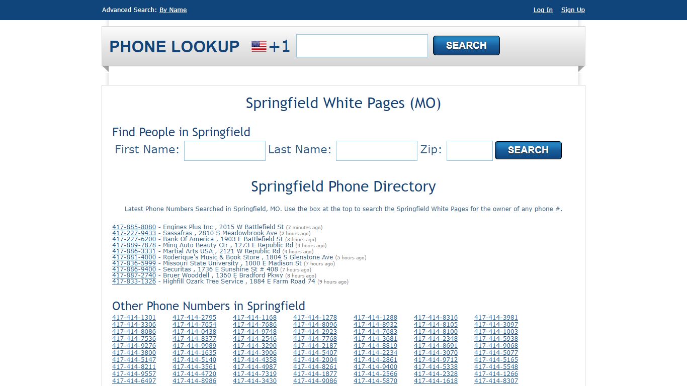 Springfield White Pages - Springfield Phone Directory Lookup